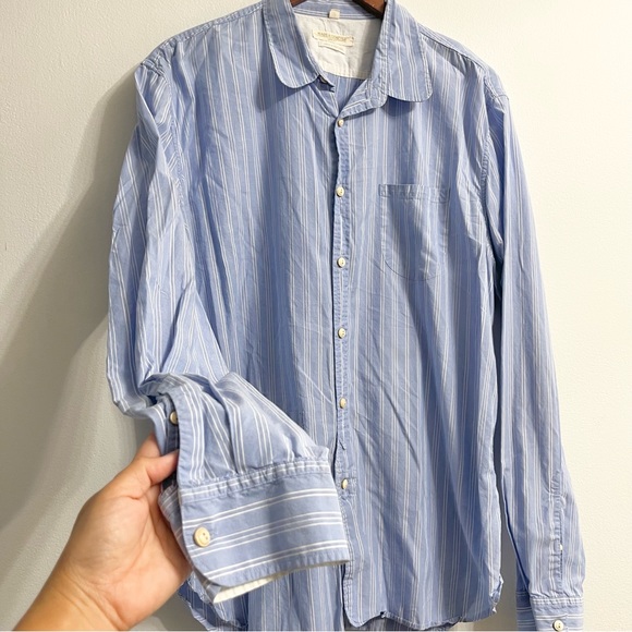 Levi’s Made & Crafted Blue White Striped Button Down Detailed Buttons Import 4 - Picture 5 of 10